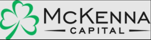 Business logo for McKenna Capital. There is a four leaf clover outline before the text.
